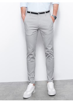 Spodnie męskie chino - jasnoszare V6 P156 ze sklepu ombre w kategorii Spodnie męskie - zdjęcie 159249255