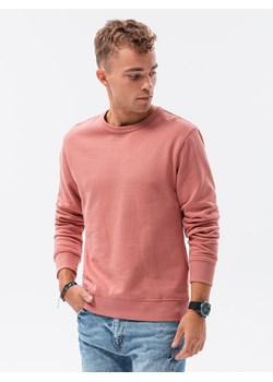 Bluza męska bez kaptura bawełniana - różowa B1146 ze sklepu ombre w kategorii Bluzy męskie - zdjęcie 159249539