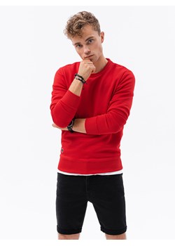 Bluza męska bez kaptura BASIC - czerwona V6 B978 ze sklepu ombre w kategorii Bluzy męskie - zdjęcie 159249629