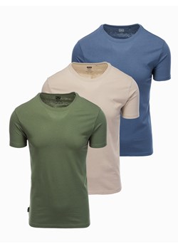 Zestaw koszulek bawełnianych BASIC 3-pak - mix V15 Z30 ze sklepu ombre w kategorii T-shirty męskie - zdjęcie 159249835