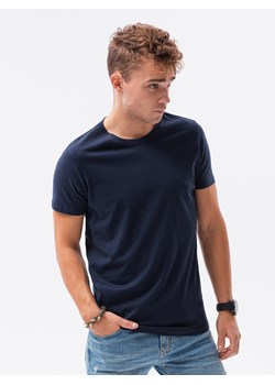 T-shirt męski bawełniany BASIC - granatowy V2 S1370 ze sklepu ombre w kategorii T-shirty męskie - zdjęcie 159250446