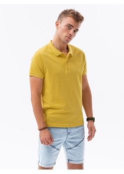 Koszulka męska polo z dzianiny pique - żółty S1374 ze sklepu ombre w kategorii T-shirty męskie - zdjęcie 159250595