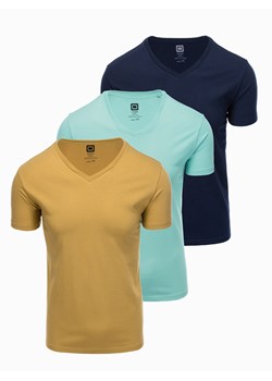 Zestaw koszulek bawełnianych V-NECK 3-pak - mix V7 Z29 ze sklepu ombre w kategorii T-shirty męskie - zdjęcie 159250917