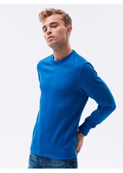 Bluza męska bez kaptura BASIC - głęboki niebieski V 18 B978 ze sklepu ombre w kategorii Bluzy męskie - zdjęcie 159250926