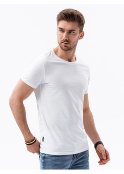 T-shirt męski bawełniany BASIC - biały V4 S1370 ze sklepu ombre w kategorii T-shirty męskie - zdjęcie 159251096