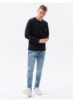 Bluza męska bez kaptura z kieszonką - czarna V2 B1355 ze sklepu ombre w kategorii Bluzy męskie - zdjęcie 159251178