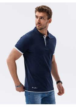 Koszulka męska polo bawełniana - granatowa V4 S1382 ze sklepu ombre w kategorii T-shirty męskie - zdjęcie 159251488