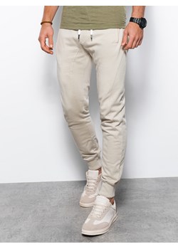 Spodnie męskie dresowe joggery - jasnoszare  V1 P948 ze sklepu ombre w kategorii Spodnie męskie - zdjęcie 159251597