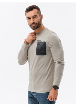 Longsleeve męski z kieszonką - szary V2 L130 ze sklepu ombre w kategorii T-shirty męskie - zdjęcie 159251636