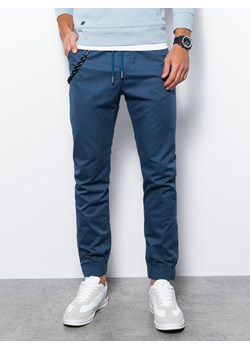 Spodnie męskie joggery - niebieskie P908 ze sklepu ombre w kategorii Spodnie męskie - zdjęcie 159251919