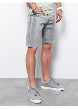 Krótkie spodenki męskie jeansowe - szare V2 OM-SRDS-0113 ze sklepu ombre w kategorii Spodenki męskie - zdjęcie 159251949