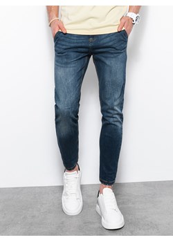 Spodnie męskie jeansowe SLIM FIT - niebieskie V2 P1077 ze sklepu ombre w kategorii Spodnie męskie - zdjęcie 159252018