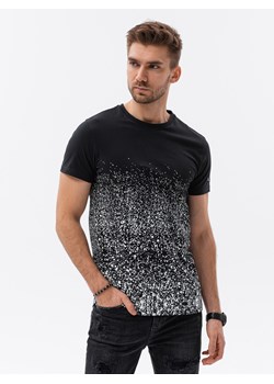 T-shirt męski z ciekawym nadrukiem - czarny V2 S1625 ze sklepu ombre w kategorii T-shirty męskie - zdjęcie 159252396