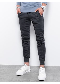 Spodnie męskie dresowe JOGERRY - grafitowe V11 OM-PABS-0134 ze sklepu ombre w kategorii Spodnie męskie - zdjęcie 159252629