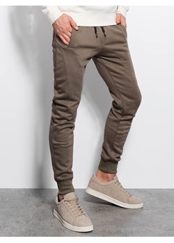 Spodnie męskie dresowe - khaki V16 P867 ze sklepu ombre w kategorii Spodnie męskie - zdjęcie 159252786