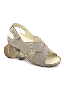 Skórzane sandały damskie - HELIOS Komfort 229-1, szare ze sklepu ulubioneobuwie w kategorii Sandały damskie - zdjęcie 159257805