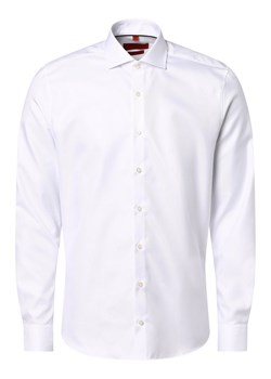 Finshley & Harding Koszula męska Mężczyźni Slim Fit Bawełna biały wypukły wzór tkaniny ze sklepu vangraaf w kategorii Koszule męskie - zdjęcie 159257826