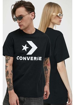 Converse t-shirt bawełniany kolor czarny z nadrukiem ze sklepu ANSWEAR.com w kategorii Bluzki damskie - zdjęcie 159258779