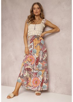 Beżowo-Różowa Sukienka Grayah ze sklepu Renee odzież w kategorii Sukienki - zdjęcie 159258838