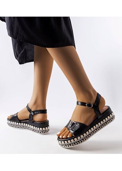 Czarne sandały na platformie Manuela ze sklepu gemre w kategorii Espadryle damskie - zdjęcie 159259449