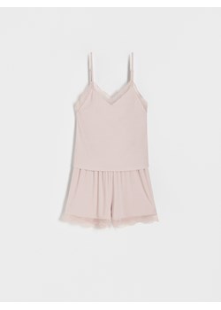 Reserved - Dwuczęściowa piżama - pastelowy róż ze sklepu Reserved w kategorii Piżamy damskie - zdjęcie 159265227