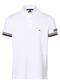 Tommy Hilfiger Męska koszulka polo Mężczyźni Bawełna biały jednolity ze sklepu vangraaf w kategorii T-shirty męskie - zdjęcie 159300067