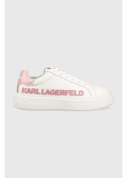 Karl Lagerfeld sneakersy skórzane MAXI KUP kolor biały KL62210 ze sklepu ANSWEAR.com w kategorii Trampki damskie - zdjęcie 159313629
