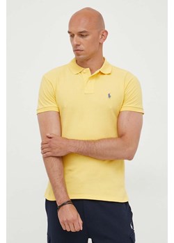 Polo Ralph Lauren polo bawełniane kolor żółty ze sklepu ANSWEAR.com w kategorii T-shirty męskie - zdjęcie 159313847