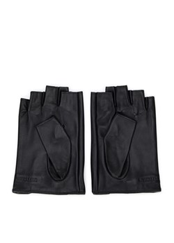 Damskie rękawiczki skórzane bez palców z ozdobnym paskiem czarno-czerwone ze sklepu WITTCHEN w kategorii Rękawiczki damskie - zdjęcie 159314016