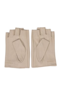 Damskie rękawiczki skórzane bez palców z ozdobnym paskiem beżowo-zielony ze sklepu WITTCHEN w kategorii Rękawiczki damskie - zdjęcie 159314017