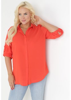 Pomarańczowa Koszula z Podpinanymi Rękawami Jalema ze sklepu Born2be Odzież w kategorii Koszule damskie - zdjęcie 159314239