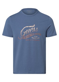 GUESS T-shirt męski Mężczyźni Bawełna niebieski nadruk ze sklepu vangraaf w kategorii T-shirty męskie - zdjęcie 159317995