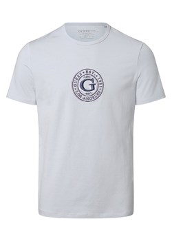 GUESS T-shirt męski Mężczyźni Bawełna jasnoniebieski jednolity ze sklepu vangraaf w kategorii T-shirty męskie - zdjęcie 159317997