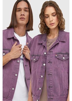 Levi&apos;s bezrękawnik jeansowy kolor fioletowy przejściowy ze sklepu ANSWEAR.com w kategorii Kamizelki męskie - zdjęcie 159326036