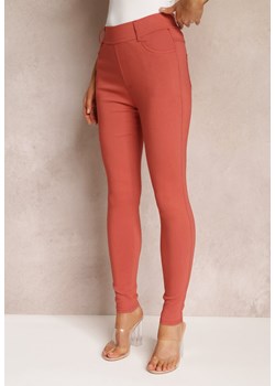 Pomarańczowe Spodnie Skinny z Talią High Waist Malga ze sklepu Renee odzież w kategorii Spodnie damskie - zdjęcie 159331625