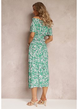 Zielony Bawełniany 2-Częściowy Komplet z Hiszpańskim Dekoltem w Kwiaty Sassein ze sklepu Renee odzież w kategorii Komplety i garnitury damskie - zdjęcie 159331759