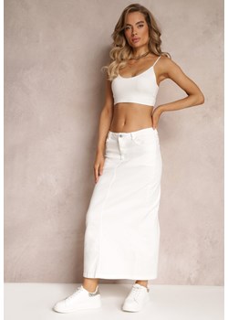 Biała Ołówkowa Spódnica Jeansowa Maxi Ezrama ze sklepu Renee odzież w kategorii Spódnice - zdjęcie 159331847