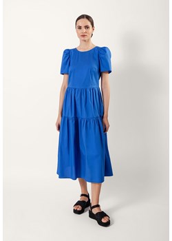 Niebieska popelinowa sukienka z falbaniastym dołem ze sklepu Molton w kategorii Sukienki - zdjęcie 160036728