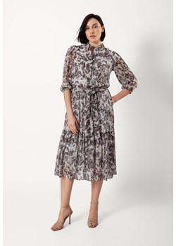 Wiskozowa sukienka w oryginalny print z paskiem ze sklepu Molton w kategorii Sukienki - zdjęcie 160036736