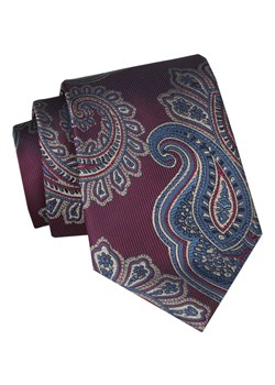 Klasyczny, Szeroki Krawat Męski CHATTIER - Bordowy, Duży Wzór Orientalny KRCH1362 ze sklepu JegoSzafa.pl w kategorii Krawaty - zdjęcie 160042768