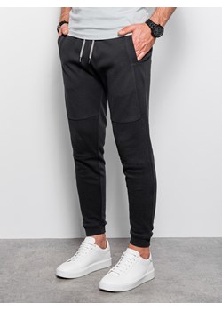 Spodnie męskie dresowe joggery - czarne V1 P1036 ze sklepu ombre w kategorii Spodnie męskie - zdjęcie 160043276