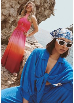 Fuksjowa Sukienka Maxi z Dekoltem Halter i Efektem Ombre Magdalla ze sklepu Renee odzież w kategorii Sukienki - zdjęcie 160045898