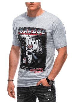 T-shirt męski z nadrukiem 1860S - szary ze sklepu Edoti w kategorii T-shirty męskie - zdjęcie 160049799