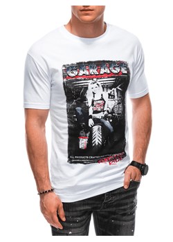 T-shirt męski z nadrukiem 1860S - biały ze sklepu Edoti w kategorii T-shirty męskie - zdjęcie 160049815