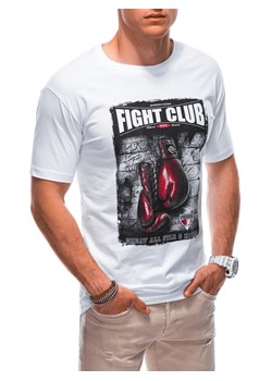 T-shirt męski z nadrukiem 1861S - biały ze sklepu Edoti w kategorii T-shirty męskie - zdjęcie 160051708