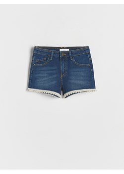 Reserved - Jeansowe szorty - granatowy ze sklepu Reserved w kategorii Spodenki dziewczęce - zdjęcie 160051879