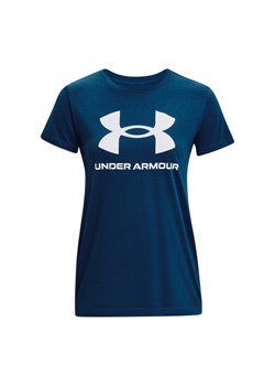 Damski t-shirt z nadrukiem Under Armour Sportstyle Logo SS - granatowy ze sklepu Sportstylestory.com w kategorii Bluzki damskie - zdjęcie 160053208
