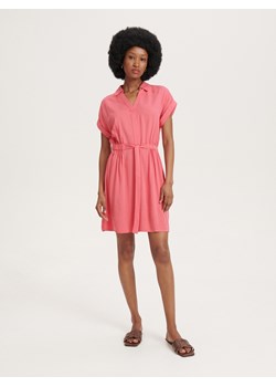 Reserved - Wiskozowa sukienka mini - różowy ze sklepu Reserved w kategorii Sukienki - zdjęcie 160054446
