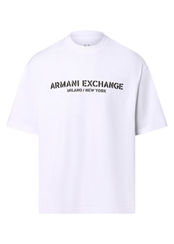 Armani Exchange T-shirt męski Mężczyźni Bawełna biały nadruk ze sklepu vangraaf w kategorii T-shirty męskie - zdjęcie 160056916