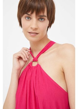Dkny bluzka damska kolor różowy gładka ze sklepu ANSWEAR.com w kategorii Bluzki damskie - zdjęcie 160057629